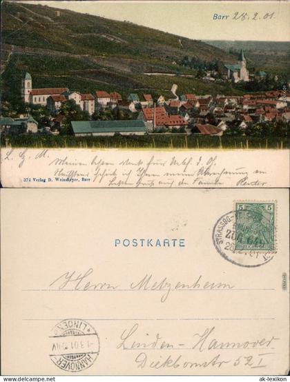 Ansichtskarte Barr (Elsaß) Barr (Bas-Rhin) Stadt und Weinreben 1901