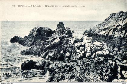 Bourg de Batz - Rochers de la Grande Cote - CPA