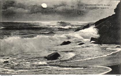 CPA Bourg de Batz La mer un soir de tempete