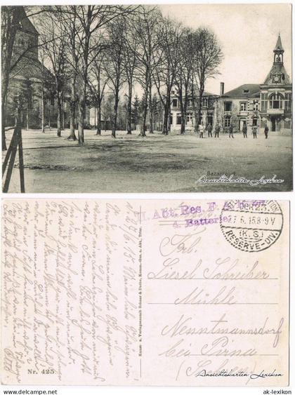 Bazancourt (Marne) Bazancourt (Marne) Marktplatz mit Soldaten 1915