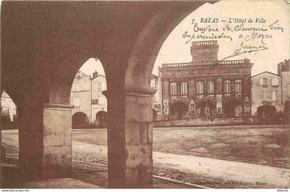 33 - Bazas - L hotel de ville - CPA - Oblitération de 1916 - Voir Scans Recto-Verso