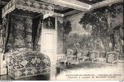 CPA Bazoches En Morvan Interieur du Chateau chambre a coucher du marechal Vauban