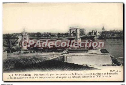 CPA Beaucaire Panorama Du Pont Suspendu Sur Le Rhone