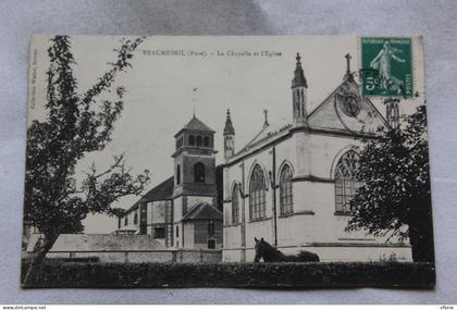 Cpa 1912, Beaumesnil, la chapelle et l'église, Eure 27
