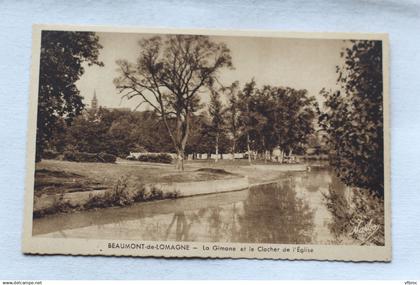 Beaumont de Lomagne, la Gimone et le clocher de l'église, Tarn et Garonne 82