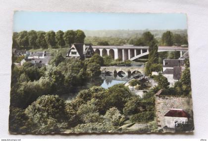 Cpm 1964, Beaumont sur Sarthe, le nouveau pont et le pont romain, Sarthe 72