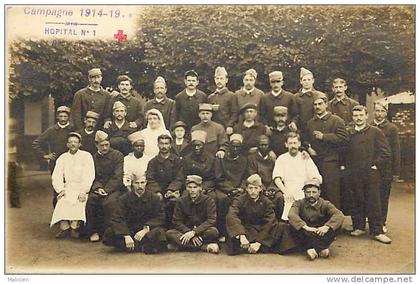 DEPTS DIV -oise -ref -F535-guerre 1914-18-hopital no 1-carte photo gatelet photographe a beauvais -carte bon etat -