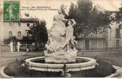 Bedarieux - Statue- Ferdinard Fabre par Villeneuve - CPA