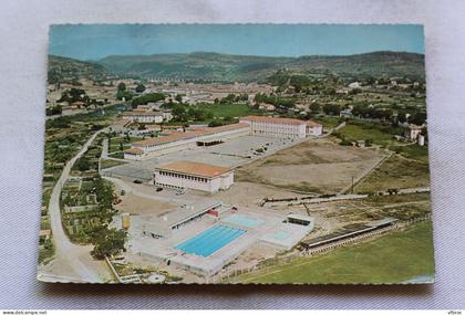 Cpm 1968, Bédarieux, la piscine et les écoles, Hérault 34