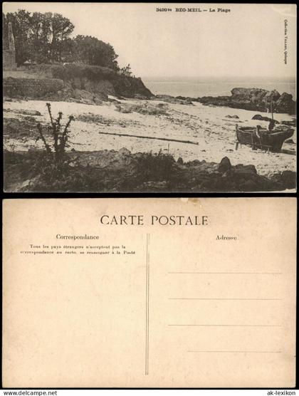 CPA Beg-Meil Strandansicht mit Boot, Beg-Meil 1910