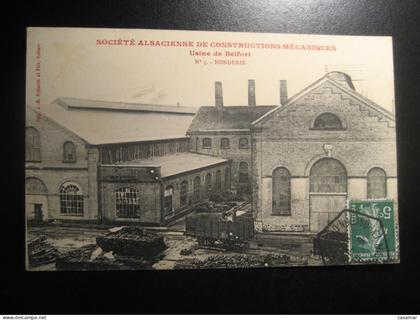 USINE DE BELFORT Soc. Alsacienne de Constructions Mecaniques Electricity Expo cancel 1905 MARSEILLE ? postcard FRANCE