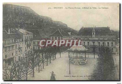 CPA Belfort La Place d'Armes L'Hotel de Ville Le Chateau