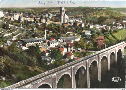 CPSM Bellac vue générale aérienne Le Viaduc Les Tanneries