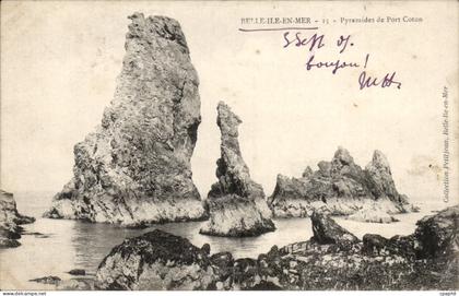 Belle ile en mer CPA Pyramides de port Coton