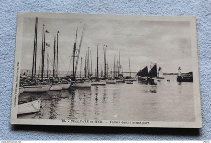 Cpa 1936, Belle ile en mer, yachts dans l'avant port, Morbihan 56