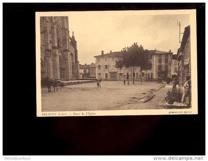 BELMONT DE LA LOIRE Loire 42 : la place de l'Eglise  ( tabac )