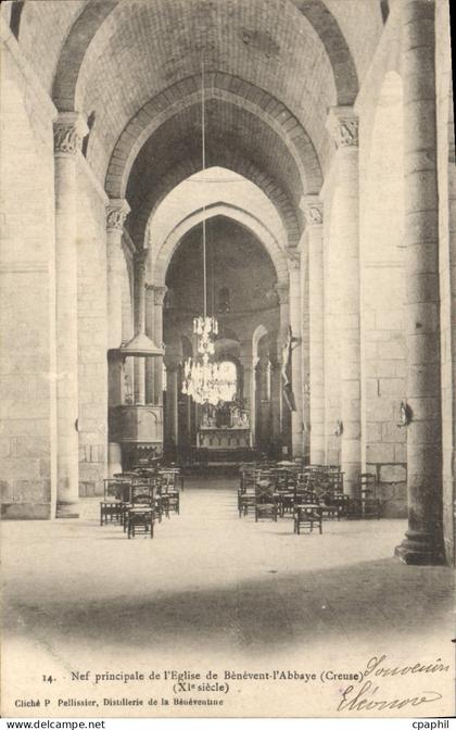 CPA Benevent I'Abbaye Nef Principale De I'Eglise