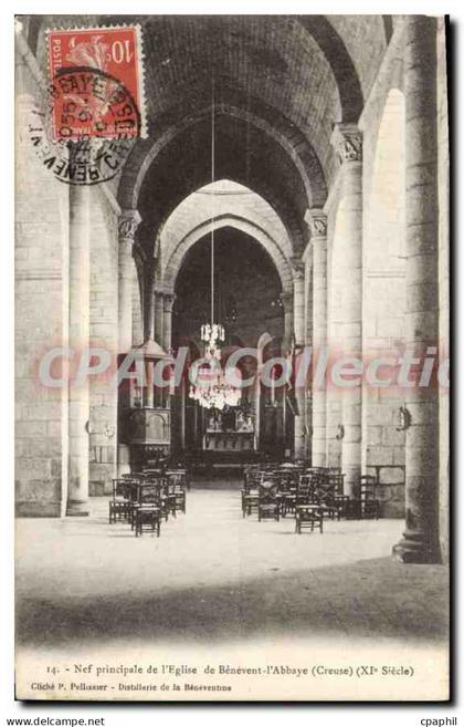 CPA Benevent I'Abbaye Nef Principale De I'Eglise