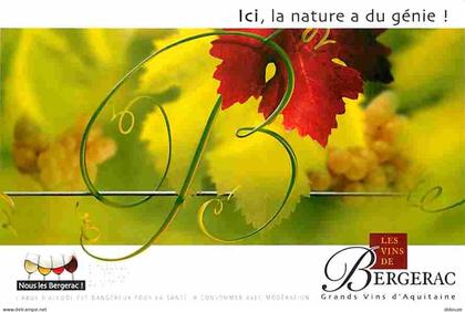 24 - Bergerac - Les Vins de Bergerac - Grands Vins d'Aquitaine - Vignes - Raisins - CPM - Voir Scans Recto-Verso