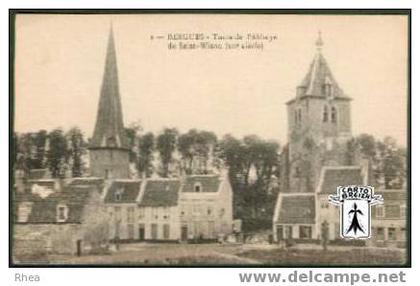 59 Bergues - 5 - BERGUES - Tours de l'Abbaye de Saint-Winoc (XIIè siècle) - cpa