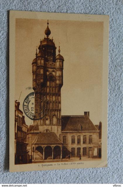 Cpa 1935, Bergues, le Beffroi, Nord 59