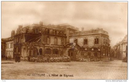BETHUNE L'HOTEL DE BAYNAST EN RUINE CARTE PHOTO
