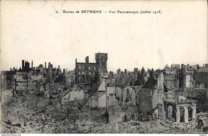 CPA Bethune Vue Panoramique juillet 1918