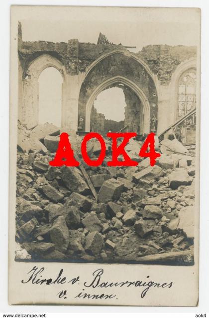 80 Somme BEUVRAIGNES eglise ruines interieur occupation allemande Tilloloy Crapeausmesnil Roye