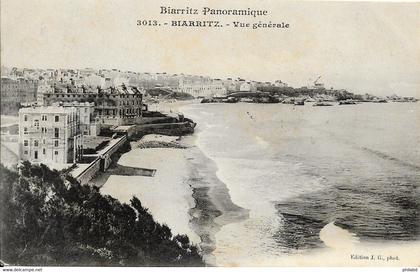 64 Biarritz - Biarritz panoramique - Vue générale plage vague 1904-05-14 TB