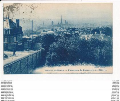 carte de BIHOREL LES ROUEN panorama de rouen pris de bihorel  ( recto verso )