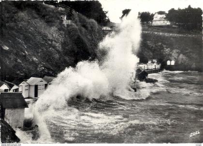 CPSM Binic Tempête Plage de l'avant Port