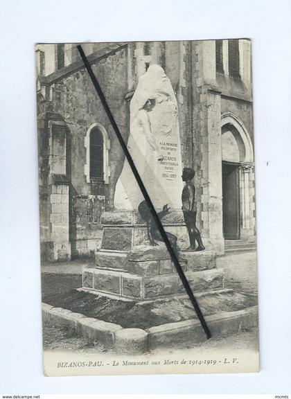 CPA très souple - Bizanos - Pau - Le Monument aux Morts de 1914-1919