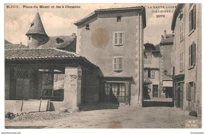 CPA - Carte Postale France-Blesle Place du Mazel et les 4 Chemins 1910 VM36127