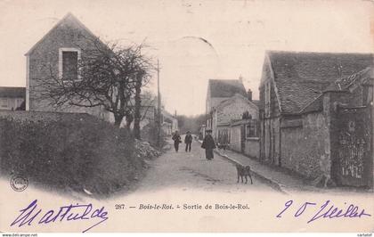 BOIS LE ROI . Sortie de Bois le Roi. CPA animée
