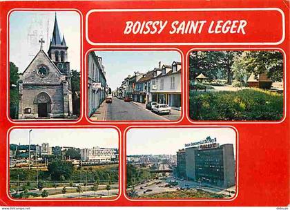 Carte Postale - 94 - Boissy Saint Léger - Multivues - Automobiles - Eglise - Flamme Postale de Boissy Saint Léger - CPM