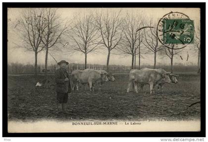 94 Bonneuil-sur-Marne agriculture labour attelage boeuf D94D K94011K C94011C RH089821