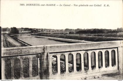 CPA Bonneuil Sur Marne Le Canal Vue Generale Sur Creteil