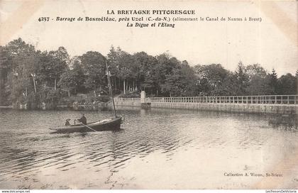 [-5%] FRANCE - Bosméléac - Barrage de Bosméléac - près Uzel - La digue et létang - Carte Postale Ancienne