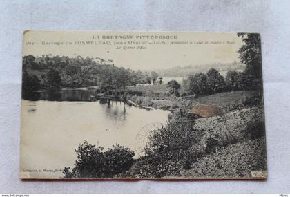 Cpa 1920, barrage de Bosmeleac, près Uzel, la retenue d'eau, Cotes d'Armor 22