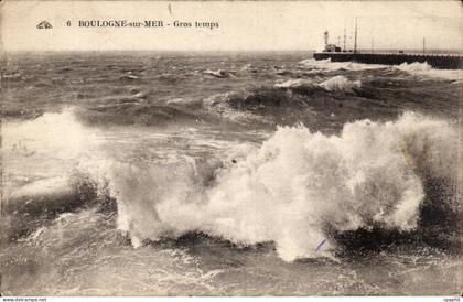 CPA Boulogne sur Mer Gros temps