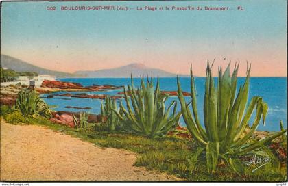 CPA Boulouris sur mer Var la plage et la Presqu'ile du Drammont