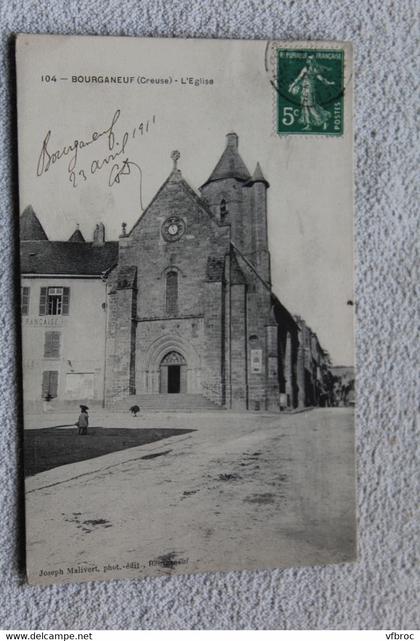 Cpa 1911, Bourganeuf, l'église, Creuse 23