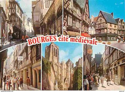18 - Bourges - La Cité Médiévale - Multivues - Flamme Postale de Bourges - CPM - Voir Scans Recto-Verso