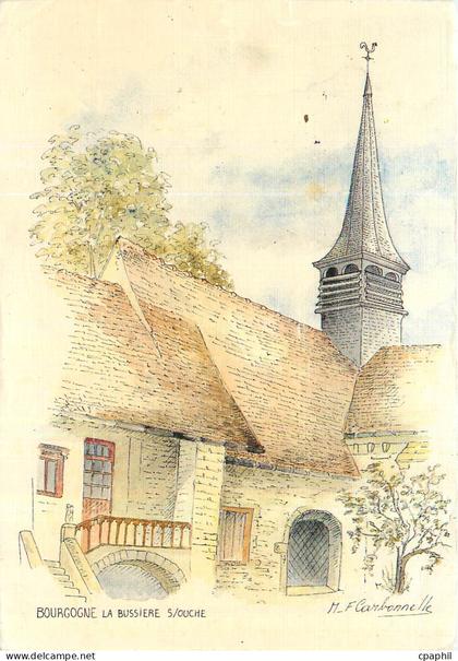 CPM Bourgogne la Bussiere siouche aquarelle originale M F Carbonnelle