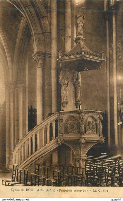 CPA Eglise de bourgoin(isere) propriete reservee la chaire