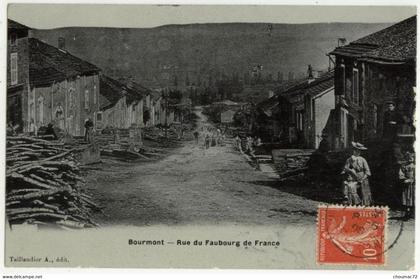 (52) 014, Bourmont, Taillandier, Rue du Faubourg de France, voyagée en 1908, TB