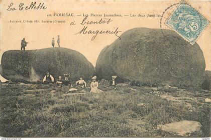 CPA Boussac Les Pierres Jaumanthres Les deux Jumelles