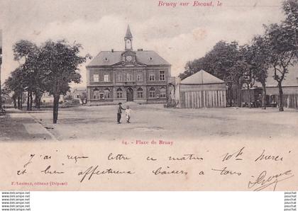 A9-59) BRUAY SUR ESCAUT - NORD - PLACE DU BRUAY  - EN 1905 - ( 2 SCANS )