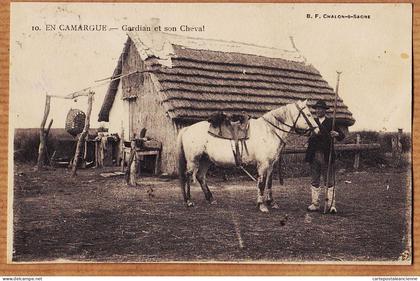 00769 /  ️ de CABRIERES-du-COMTAT Vaucluse Gardian et son Cheval En CAMARGUE  1910 à TAMISSIER et MONTON-BF 10