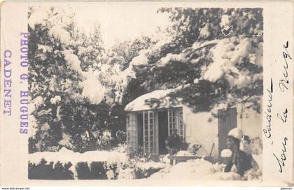 VAUCLUSE  84  CADENET - "CADENET SOUS LA NEIGE" - CARTE PHOTO, PHOTOGRAPHE G. HUGUES